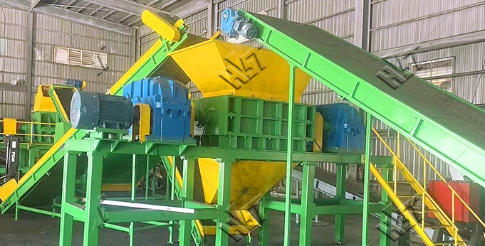 The ts-1200 tire shredder plant in land of philippines
